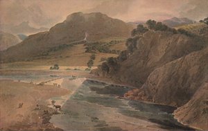 Os trampolins no Wharfe, acima da Abadia de Bolton, Yorkshire, 1801 de Thomas Girtin