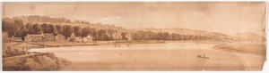 Vinte Vistas de Paris e arredores: Vista de São Nuvem e Monte Calvário tirada de Pont de Sêve de Thomas Girtin