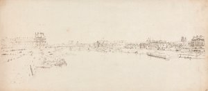 Vista das Tuileries e Ponte tirada da Pont de la Concorde de Thomas Girtin