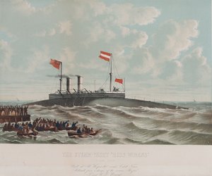 O iate a vapor Ross Winan (barco charuto), construído em Millwall (Inglaterra). Litografia (33,1x43,4 cm), de Thomas Goldsworth Dutton (ca. 1819-1891)