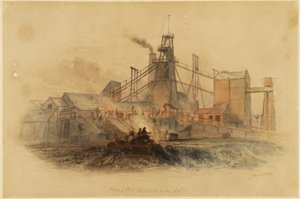 Percy Pit, Percy Main Colliery (aquarela sobre papel)