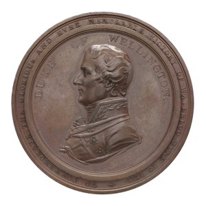 Medalha comemorativa de Wellington e Blücher em Waterloo, 1815 (bronze)