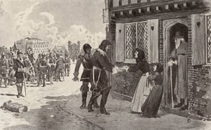 Sir Richard Fanshawe, prisioneiro em Charing Cross (litografia) de Thomas Hamilton Crawford