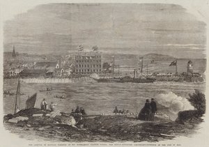 A chegada em Douglas Harbour de Sua Excelência Francis Pigott, o recém-nomeado Tenente-Governador da Ilha de Man de Thomas Harrington Wilson