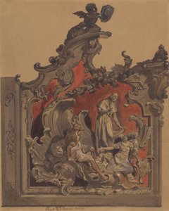 Escola de St. Rocco, Veneza, Estudo da Decoração Curva de Thomas Hartley Cromek