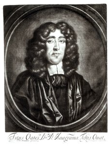 Retrato de Titus Oates (1649-1705) gravado por R. Thompson de Thomas Hawker