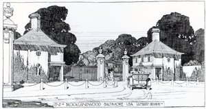 Entrada para Brooklandwood, Baltimore, EUA, de Thomas Mawson "The Art and Craft of Garden Making"