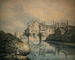 Ponte Elvet, Durham (aguarela sobre papel)