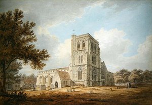A Igreja Paroquial de São Martinho, Herne, Kent (lápis e aguarela sobre papel)