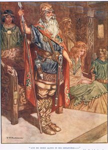 E ele gritou em voz alta na sua grandeza (litografia) de Thomas Heath Robinson