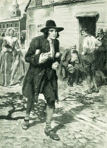 Benjamin Franklin a chegar a Filadélfia (litografia) de Thomas Heath Robinson