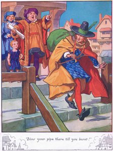 "Sopra o teu cachimbo até rebentares!" (litografia a cores) de Thomas Heath Robinson