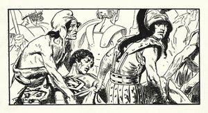 Morte de Leónidas (litografia) de Thomas Heath Robinson