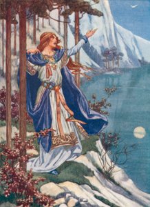 Edvard Grieg: Um Cisne (litografia a cores) de Thomas Heath Robinson