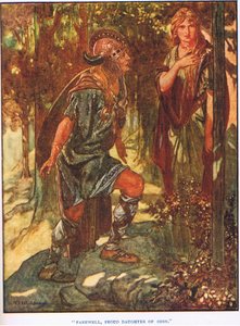 Adeus, orgulhosa filha de Odin (litografia) de Thomas Heath Robinson
