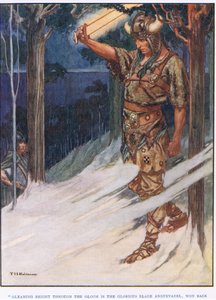 Brilhando branco através da escuridão (litografia) de Thomas Heath Robinson