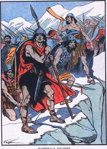 Soldados Hannibals (litografia a cores) de Thomas Heath Robinson