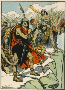 Soldados de Aníbal (litografia a cores) de Thomas Heath Robinson