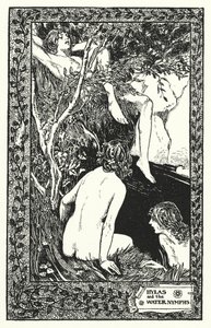 Hylas e as ninfas da água (litografia) de Thomas Heath Robinson