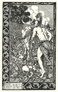 Jasão e os touros de patas bravas (litografia) de Thomas Heath Robinson