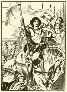 Joana à frente do exército (gravura) de Thomas Heath Robinson