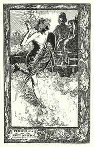 Perseu e as Irmãs Cinzentas (litografia) de Thomas Heath Robinson