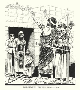 Rab-Shakeh diante de Jerusalém (litografia) de Thomas Heath Robinson