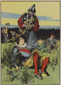 Sir Philip Sidney e o soldado moribundo (litografia a cores) de Thomas Heath Robinson