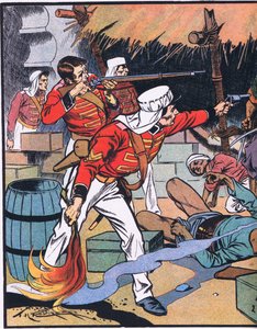 A destruição da revista em Deli (litografia a cores) de Thomas Heath Robinson