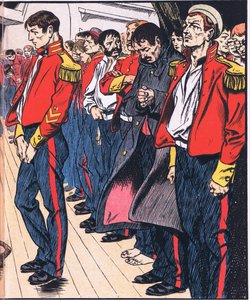Os heróis de Birkenhead (litografia a cores) de Thomas Heath Robinson