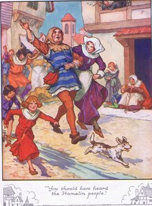 "Deviam ter ouvido o povo de Hamelin" (litografia a cores) de Thomas Heath Robinson