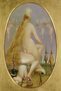 Fada sentada em um cogumelo, c.1860