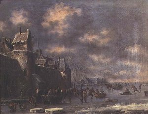 Paisagem de Inverno com números de Thomas Heeremans