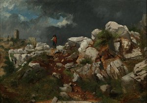 Paisagem Italiana (óleo sobre papel, montado na placa de composição)
