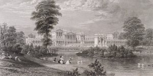 Vista do Palácio de Buckingham e Marble Arch, do Parque de St. James, c.1835