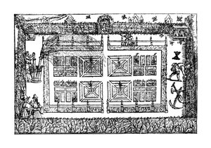 Um jardim, de "O labirinto do jardineiro", 1577