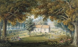 Briton Ferry, Churchyard (aguarela, lápis e goma-arábica sobre papel)