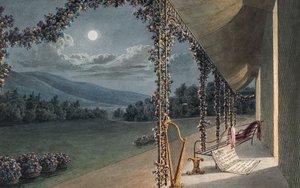 Rheola, Cena da sala de estar (aguarela e lápis sobre papel)