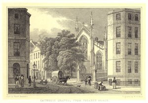 Capela Católica, de Picardy Place (gravura) de Thomas Hosmer (after) Shepherd