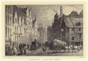 Cowgate, olhando para Leste (gravura) de Thomas Hosmer (after) Shepherd