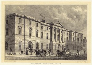 Exchange Buildings, Leith (gravura) de Thomas Hosmer (after) Shepherd