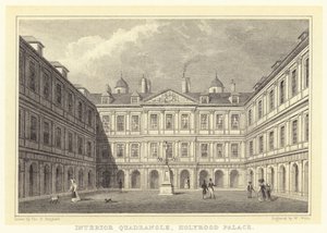 Quadrilátero Interior, Holyrood Palace (gravura) de Thomas Hosmer (after) Shepherd