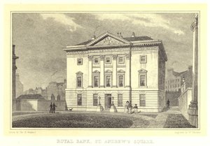 Royal Bank, Praça de Santo André (gravura) de Thomas Hosmer (after) Shepherd