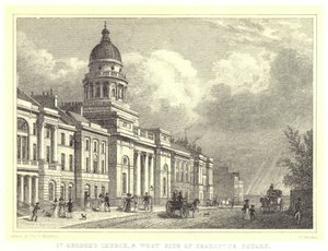 Igreja de São Jorge e Praça do Lado Oeste de Charlotte (gravura)