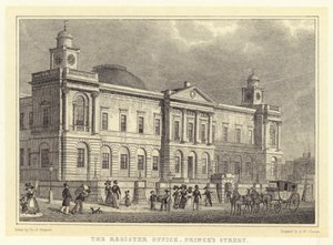 A Conservatória, Rua do Príncipe (gravura) de Thomas Hosmer (after) Shepherd