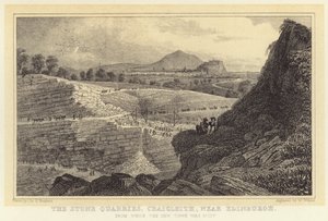 As Pedreiras de Pedra, Craigleith, perto de Edimburgo, de onde foi construída a Nova Cidade (gravura) de Thomas Hosmer (after) Shepherd