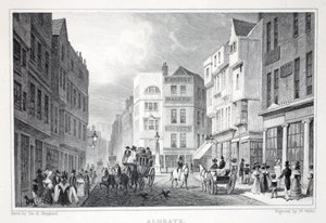 Aldgate, do pub "London and its Environs in the 19th Century". Jones und Co., 1827-1829 de Thomas Hosmer Shepherd