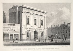 Asylum for the Indigent Blind, na Westminster Road, do pub "London and its Environs in the 19th Century". Jones und Co., 1827-1829 de Thomas Hosmer Shepherd