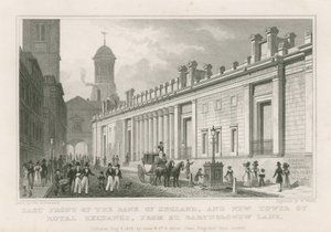 Banco da Inglaterra, as frentes de Sir John Soane de Thomas Hosmer Shepherd