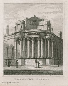 Banco da Inglaterra, as frentes de Sir John Soane de Thomas Hosmer Shepherd